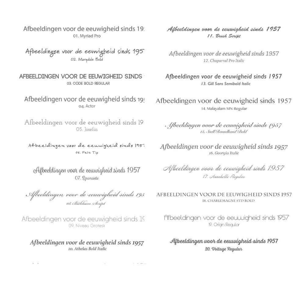 teksten voor fotokeramiek